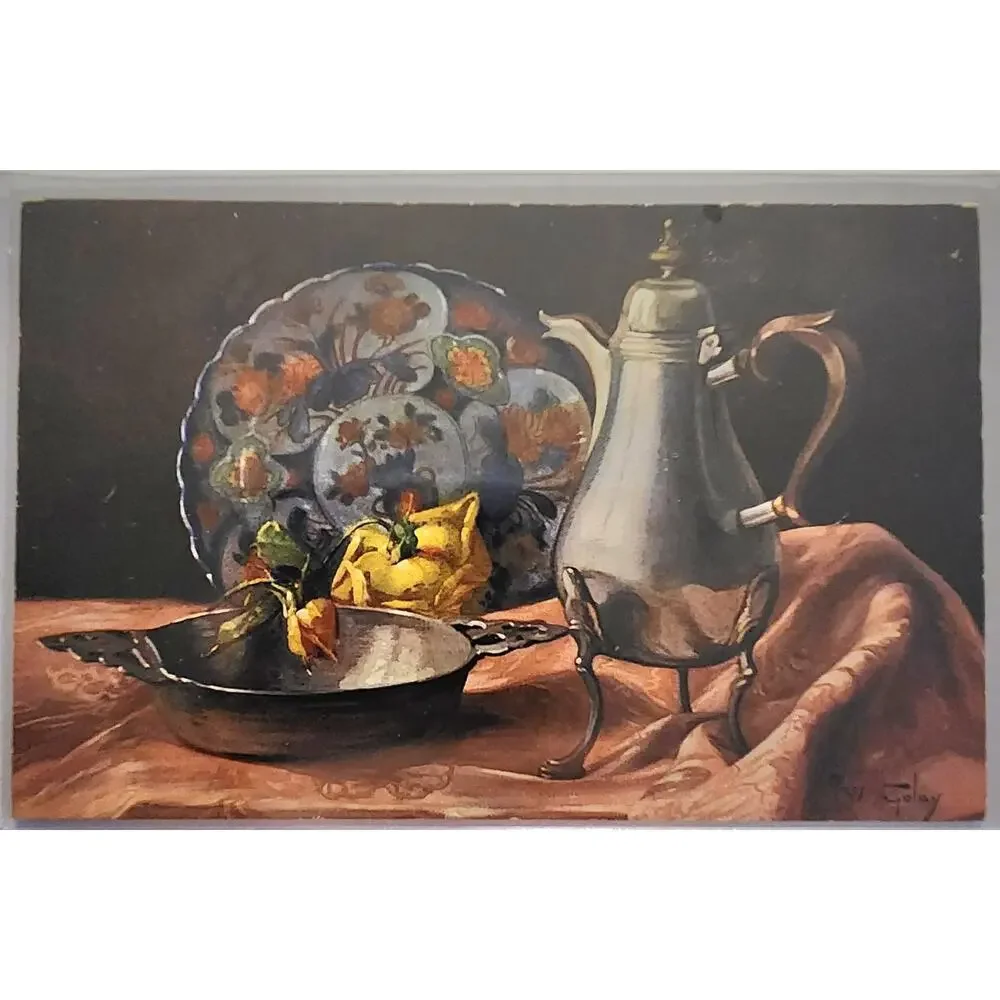 Lot Of Four Vintage Antique Postcards Decanter Teapot